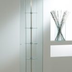 Vetrina Motorizzata con Ripiani Girevoli 40x40x187 cm LL OF418G Made in Italy Colore Wengè