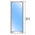 Modulo Iniziale/Finale Parete Divisoria In Vetro Trasparente Alluminio Colore Bianco Puro Ral 9010 - H2550xl1000 mm - Italfrom