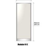 Modulo Continuativo Parete Divisoria In Alluminio Vetro Opale Con Finestra - H2550xl1000 mm - Colore Marrone Ral 8017 Italfrom