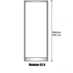 Modulo Iniziale/Finale Parete Divisoria In Alluminio E Vetro Satinato Bachelite Con Porta - H2550xl1000 mm - Colore Bianco Puro Ral 9010 Italfrom