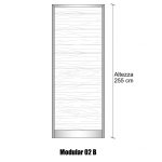 Modulo Iniziale/Finale Parete Divisoria In Alluminio E Vetro Satinato Luce E Perline Con Porta - H2550xl1000 mm - Colore Argento Ox Italfrom