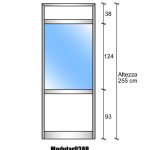 Modulo Iniziale Finale Parete Divisoria In Vetro Trasparente Alluminio E Bachelite Con Porta Colore Verde Mix - H2550xl1000 mm - Italfrom