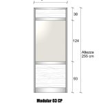 Modulo Iniziale/Finale Parete Divisoria In Vetro Trasparente Alluminio E Perline 2 Traverse - H2550xl1000 mm - Colore Marrone Mix Italfrom