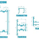 Modulo Continuativo Parete Divisoria In Vetro Trasparente Alluminio E Bachelite 2 Traverse Colore Marrone Ral 8017 - H2550xl1000 mm - Italfrom