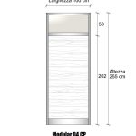 Modulo Continuativo Parete Divisoria In Alluminio Vetro Opale E Perline Con Porta - H2550xl1000 mm Colore Marrone Ral 8017 - Italfrom
