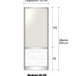 Modulo Iniziale/Finale Parete Divisoria In Vetro Trasparente Alluminio E Perline 1 Traversa Bassa - H2550xl1000 mm Colore Marrone Mix - Italfrom