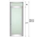 Modulo Iniziale/Finale Parete Divisoria In Alluminio E Vetro Satinato E Bachelite Con Finestra - H2550xl1000 mm - Colore Avorio Ral 1013 Italfrom