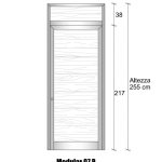 Modulo Iniziale/Finale Parete Divisoria In Alluminio E Vetro Satinato Luce E Perline Con Finestra - H2550xl1000 mm - Colore Argento Ox Italfrom