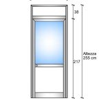 Modulo Continuativo Parete Divisoria In Vetro Trasparente E Alluminio Con Porta - H2550xl1000 mm Colore Bianco Puro Ral 9010 - Italfrom