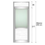 Modulo Continuativo Parete Divisoria In Alluminio Vetro Opale E Perline 1 Traversa Bassa - H2550xl1000 mm - Colore Grigio Mix Italfrom