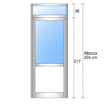 Modulo Continuativo Parete Divisoria In Alluminio E Bachelite - H2550xl1000 mm - Colore Grigio Mix Italfrom
