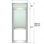 Modulo Continuativo Parete Divisoria In Alluminio Vetro Luce Opale E Bachelite Con Porta - H2550xl1000 mm - Colore Marrone Ral 8017 Italfrom