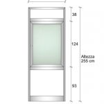 Modulo Iniziale/Finale Parete Divisoria In Alluminio E Vetro Opale - H2550xl1000 mm - Colore Argento Ox Italfrom