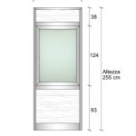 Modulo Continuativo Parete Divisoria In Alluminio Vetro Opale E Perline 1 Traversa Alta - H2550xl1000 mm - Colore Verde Mix Italfrom