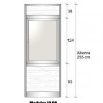 Modulo Iniziale/Finale Parete Divisoria In Vetro Trasparente Alluminio E Perline Con Finestra - H2550xl1000 mm Colore Grigio Mix - Italfrom