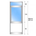 Modulo Continuativo Parete Divisoria In Alluminio Chiusa Bachelite Con Porta - H2550xl1000 mm - Colore Grigio Gotico Italfrom