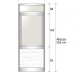 Modulo Continuativo Parete Divisoria In Alluminio Vetro Opale E Perline 2 Traverse - H2550xl1000 mm - Colore Marrone Mix Italfrom