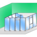 Box Modulare 4 Lati In Alluminio E Vetro Trasparente E Copertura - 4x3 M Colore Avorio Ral 1013 - Italfrom