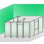 Box Modulare 4 Lati In Alluminio E Vetro Satinato E Copertura - 4x3 M Colore Grigio Mix - Italfrom