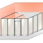 Box Modulare 2 Lati In Alluminio E Vetro Opale E Copertura - 4x3 M Colore Avorio Ral 1013 - Italfrom