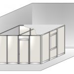 Box Modulare 3 Lati In Alluminio E Vetro Opale E Copertura - 4x3 M Colore Avorio Ral 1013 - Italfrom