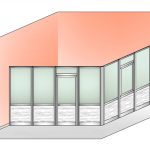 Box Modulare 2 Lati In Alluminio Vetro Satinato E Perline - 4x3 M Colore Avorio Ral 1013 - Italfrom