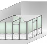 Box Modulare 3 Lati In Alluminio Vetro Satinato E Perline E Copertura - 4x3 M Colore Marrone Ral 8017 - Italfrom