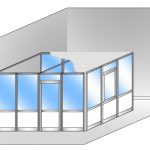 Box Modulare 3 Lati In Alluminio Vetro Trasparente E Bachelite E Copertura - 4x3 M Colore Bianco Puro Ral 9010 - Italfrom