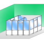 Box Modulare 4 Lati In Alluminio Vetro Trasparente E Bachelite E Copertura - 4x3 M Colore Bianco Puro Ral 9010 - Italfrom