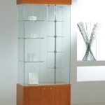 Vetrina Motorizzata con Ripiani Girevoli e Mobile 80x40x187cm LL OF818GM Made in Italy Colore Wengè