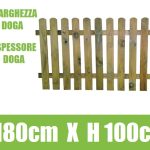 Steccato In Legno Con Doghe Di Pino - Dimensioni: L 180cm X H 100cm