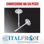 Tassello In Polipropilene Additivato - Diam. 10 mm - Lung. 120 mm Per Ancorare Pannelli Isolanti - Confezione Da 50 Pz