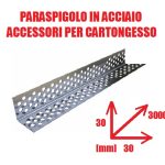 Paraspigolo in Acciaio L30/30 - Profilo per Cartongesso - Lunghezza Barra 300 cm