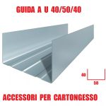 Guida a U 40/50/40 - Profilo per Cartongesso - Lunghezza Barra 300 cm