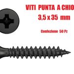 Viti Punta a Chiodo - Accessori per Cartongesso - (Ø 3,5 X 35mm) - CONF. 50 PZ