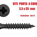 Viti Punta a Chiodo - Accessori per Cartongesso - (Ø 3,5 X 35mm) - CONF. 100 PZ