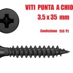 Viti Punta a Chiodo - Accessori per Cartongesso - (Ø 3,5 X 35mm) - CONF. 150 PZ