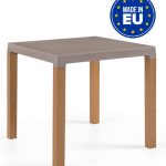 Tavolo Diva Con Gambe In Legno Design Da Giardino Cucina Bar Ristorante Con Top In Polipropilene Colore Antracite