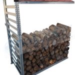 Legnaia Modulare Italfrom In Acciaio Zincato Con Staffe A Parete - Modulo Continuativo - cm L150xp80xh200 Tetto Rosso