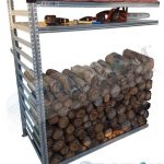 Legnaia Modulare Italfrom In Acciaio Zincato Con Staffe A Parete - Con Ripiano - Modulo Continuativo - cm L120xp80xh250 Tetto Verde