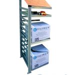 Legnaia Modulare Italfrom In Acciaio Zincato Autoportante - Con 3 Ripiani Portaoggetti - Modulo Continuativo - cm L90xp80xh200 Tetto Rosso