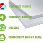 5 Pannelli in EPS 'Polistirene Espanso Sinterizzato' per Isolamento Termico/Acustico -100x50x5 cm
