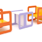 Rotolo Set Tavolo + 2 Sedute In Polietilene Per Bambini