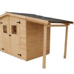 Casetta Da Giardino Eden 2416 B In Legno Massello Non Trattato + Legnaia - cm 336x160cm - Italfrom 421