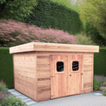 casetta tavole a collegamento angolare , 28 mm, in legno douglas, senza pavimento, copertura tetto lamiera acciaio, garanzia 5 anni 3,0 x 2,0 m   -  peso 510kg ; h 2,35m