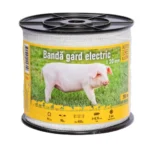 Nastro recinto elettrico 20 mm, 200 m, resistenza alla rottura 90 kg, resistenza elettrica 9 Ω/m.