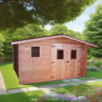 Casetta tavole ad incastro spessore 28mm, senza pavimento, in legno douglas , garanzia 5 anni4,0 x 3,0 m peso 580kg ; h 2,20m