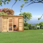 casetta tavole a collegamento angolare , 28 mm, senza pavimento. Tetto mono pendenza (2°) con t lastre OSB 12mm rivestite con tegole canadesi 3,0 X 3,0 m