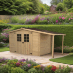 casetta tavole ad  incastro, 28 mm, con  tettoia laterale da 3,7m2,  senza pavimento3,0 x 2,0m + legnaia - totale 4,80 x 2,04 m