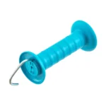 Maniglia blu per cancello recinto elettrico con gancio e molla - immagine 2